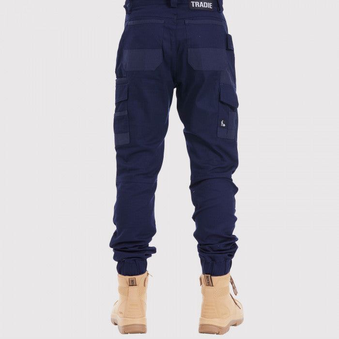 tradie cuffed pant navy