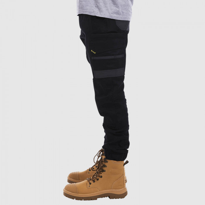 tradie cuffed pant black