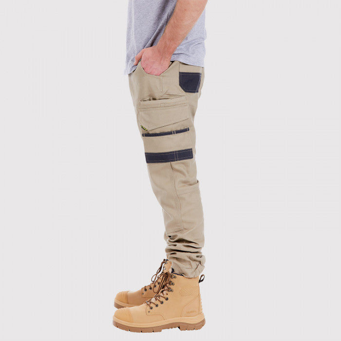tradie cuffed pant khaki