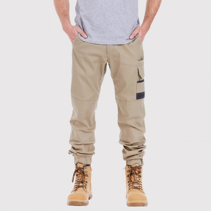 tradie cuffed pant khaki