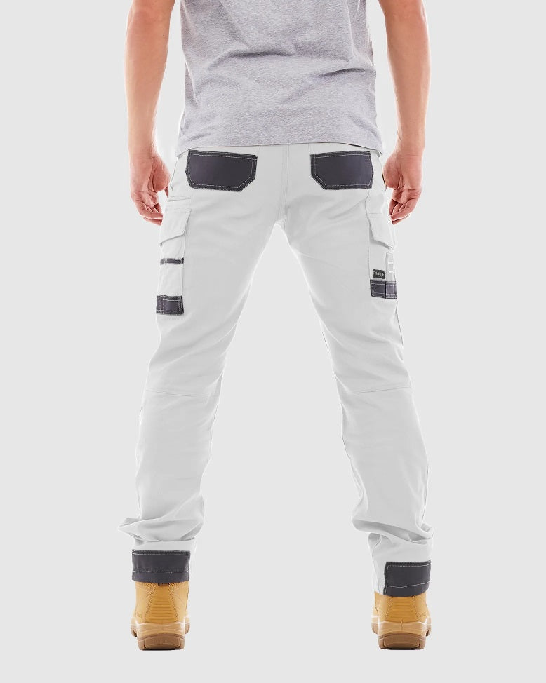 tradie cargo pants white