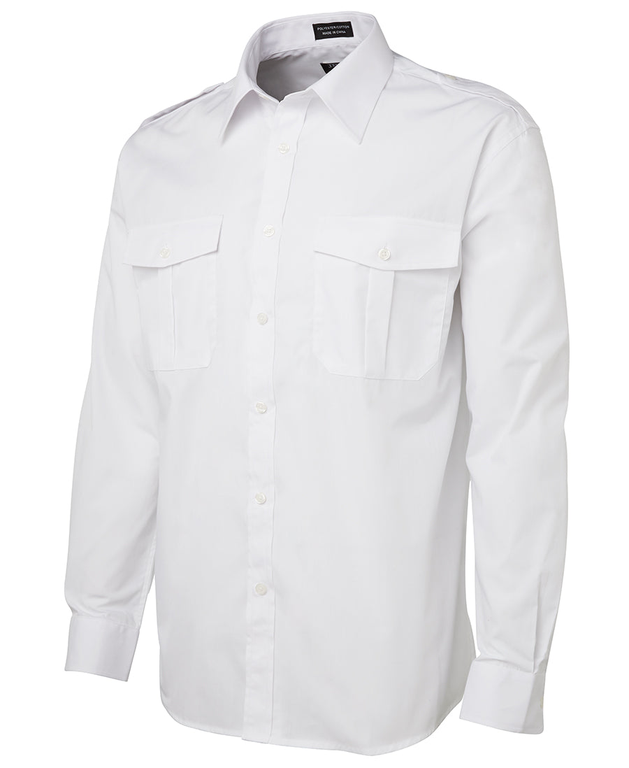 jbs epaulette shirt long sleeve white