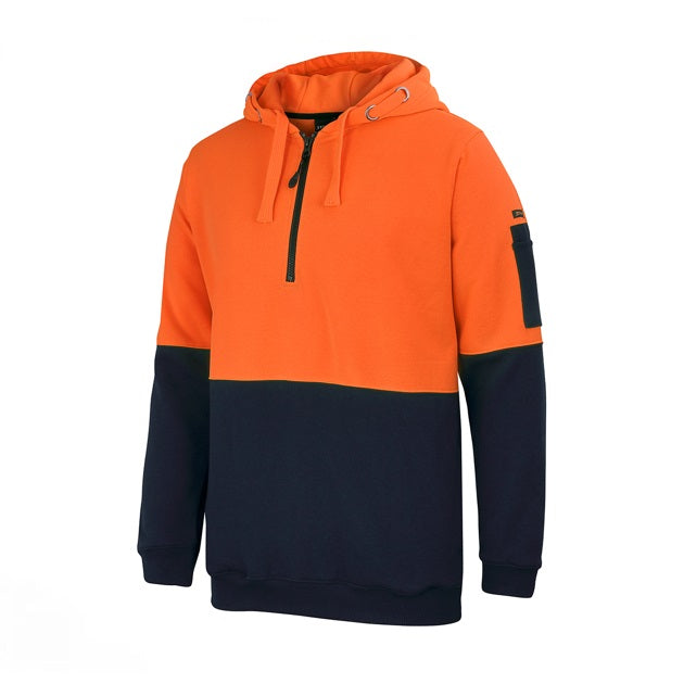 jbs hi vis half zip hoodie orange