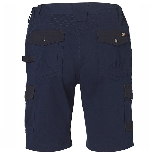 aiw mens stretch cargo work shorts navy back