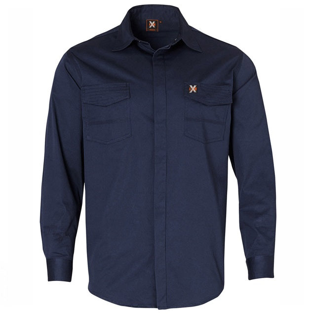 aiw mens stretch work shirt navy