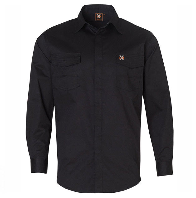 aiw mens stretch work shirt black