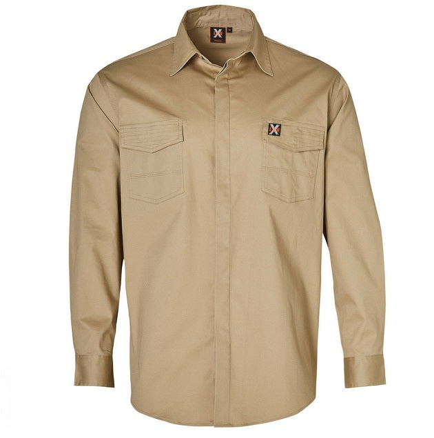 aiw mens stretch work shirt stone