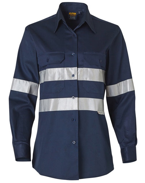 aiw womens long sleeve day night work shirt with 3m tape