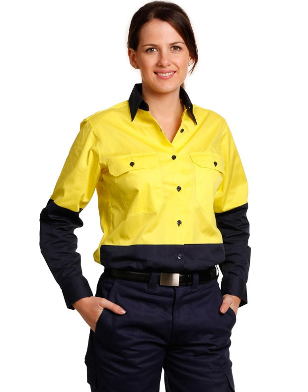 aiw women's long sleeve hi vis work shirt