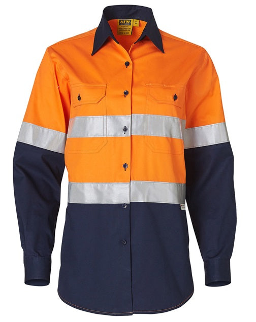 aiw women's long sleeve day and night work shirt orange