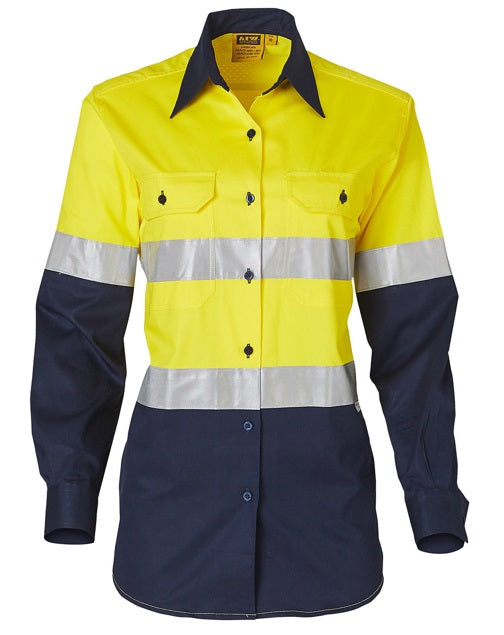 aiw women's long sleeve day and night work shirt yellow