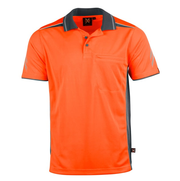 aiw unisex cooldry vented polo orange