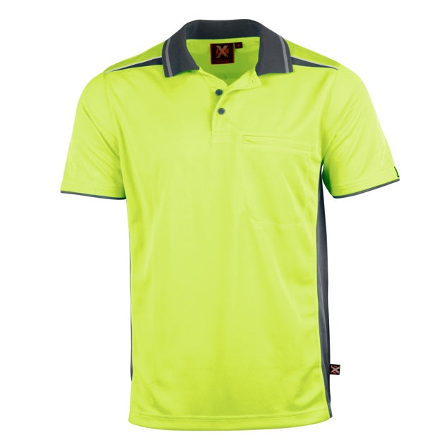 aiw unisex cooldry vented polo yellow