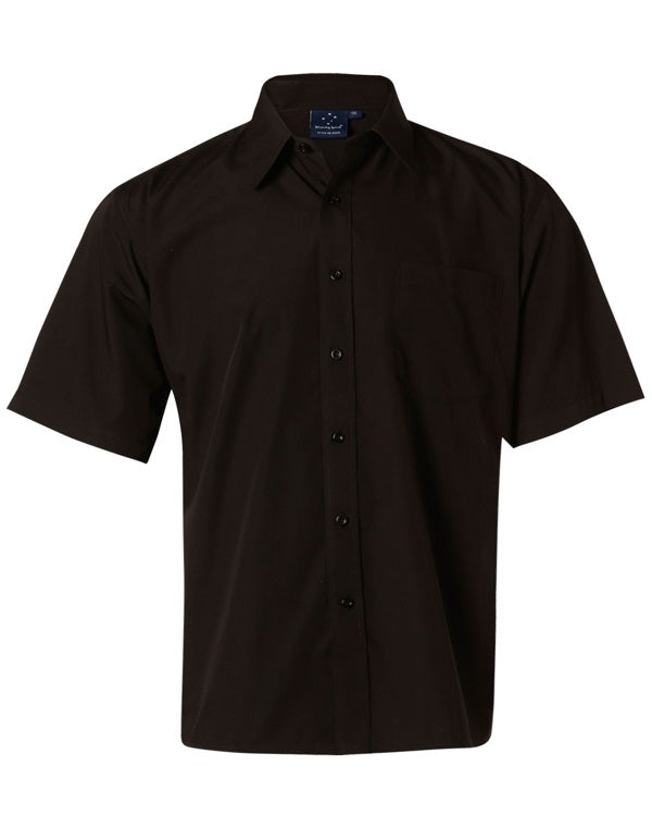 aiw mens short sleeve business shirt black