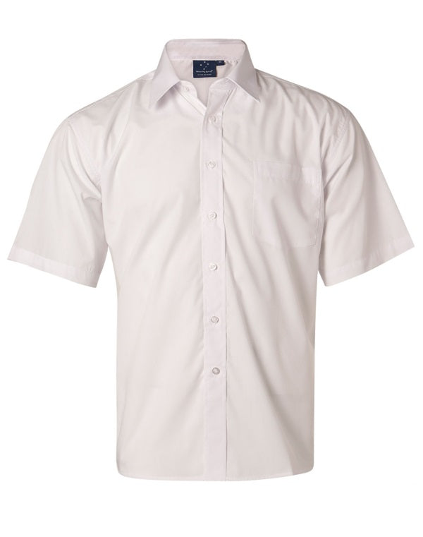 aiw mens short sleeve business shirt white