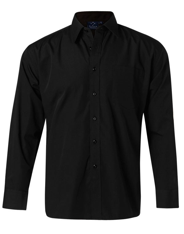aiw mens long sleeve business shirt black