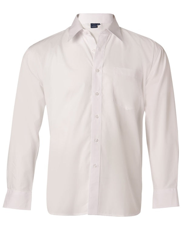 aiw mens long sleeve business shirt white