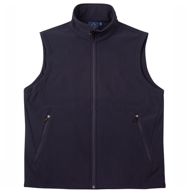 mens softshell vest navy