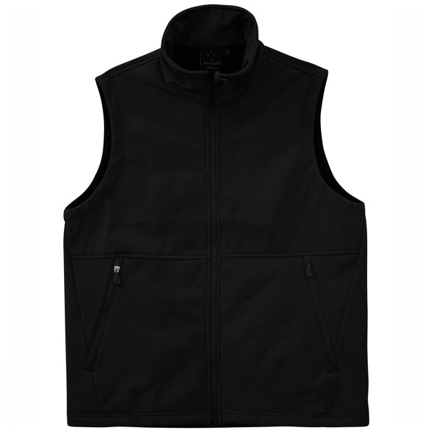 mens softshell vest black