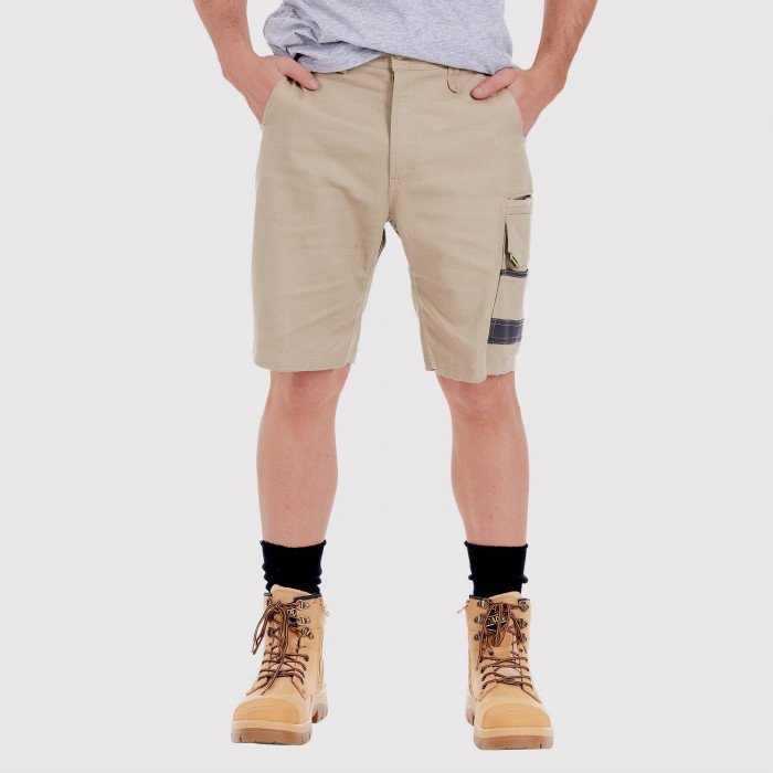 tradie cargo shorts khaki