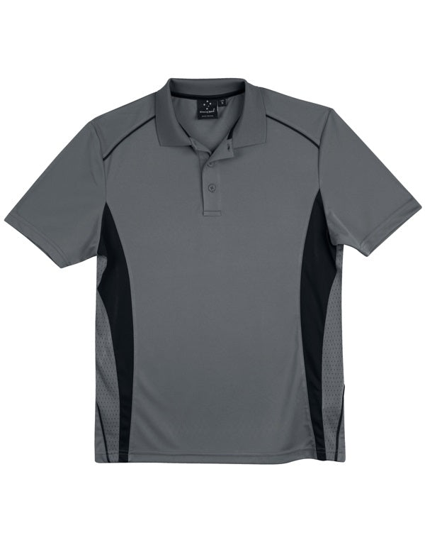 aiw mens pursuit polo ash black