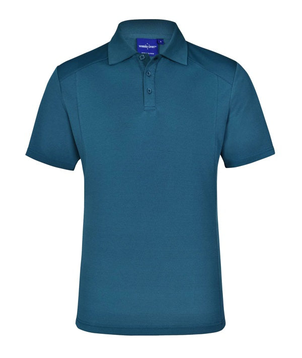aiw mens bamboo polo aegean blue