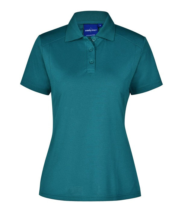 aiw womens bamboo polo teal
