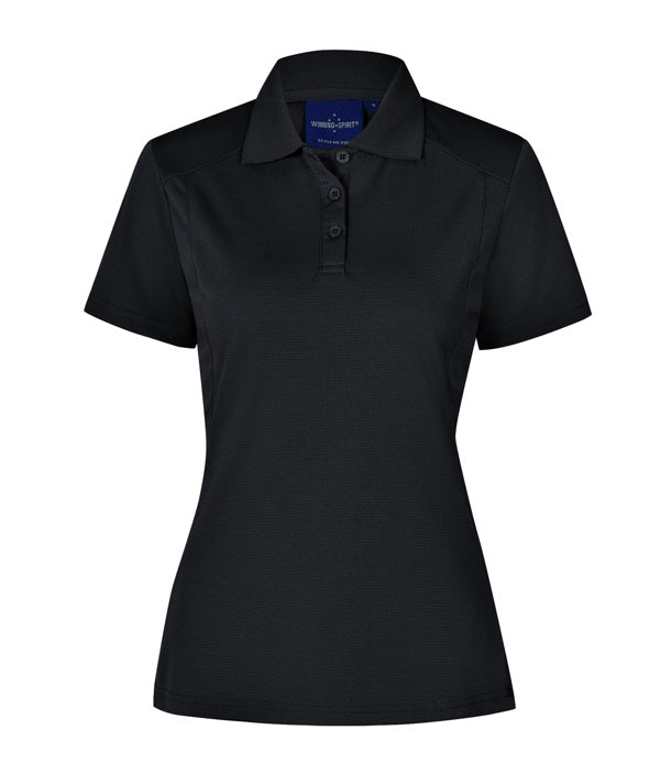 aiw womens bamboo polo black