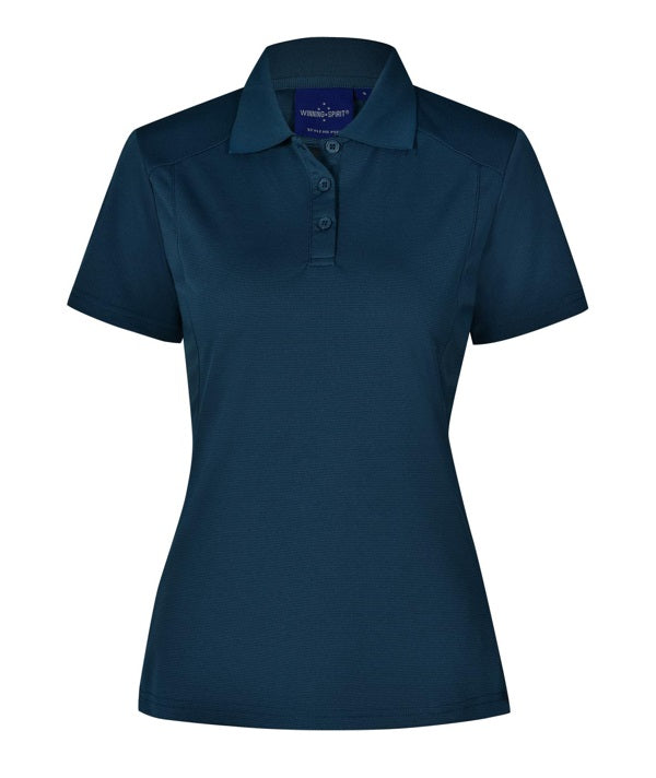 aiw womens bamboo polo ocean blue