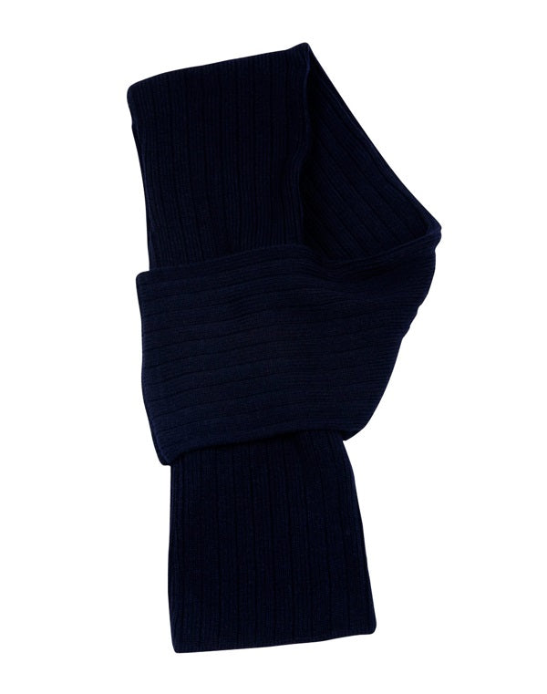 cable knit scarf navy