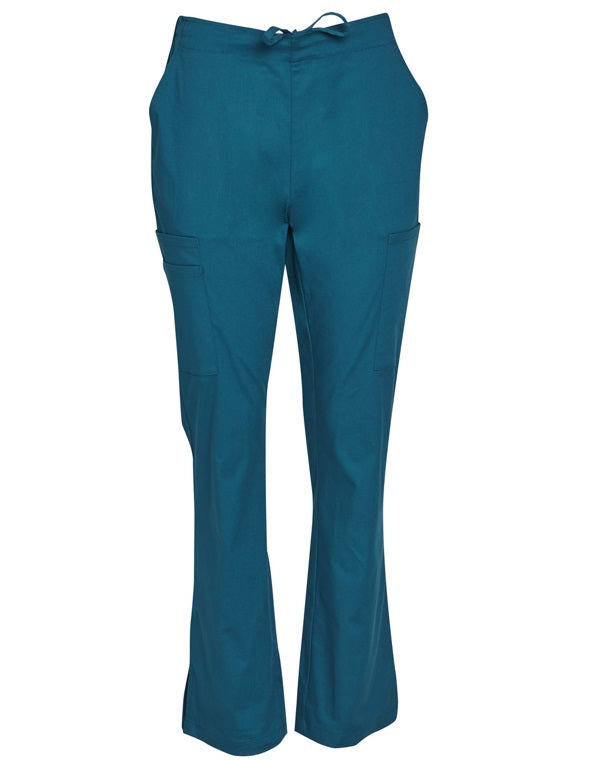 aiw ladies semi-elastic scrubs pants teal