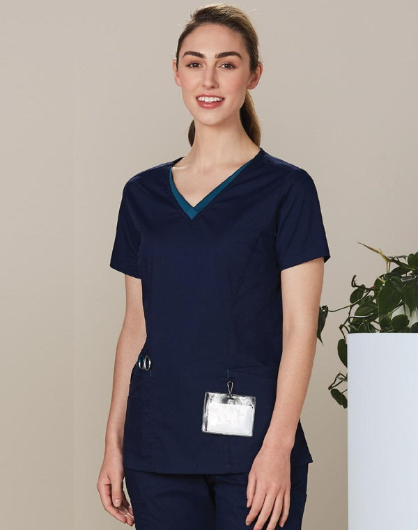 aiw ladies contrast scrubs top