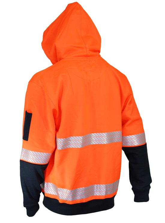 dnc segmented tape full zip hoodie orange