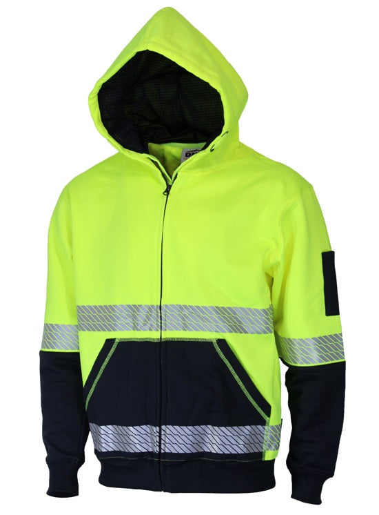 dnc segmented tape full zip hoodie yellow