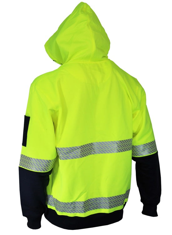 dnc segmented tape full zip hoodie yellow