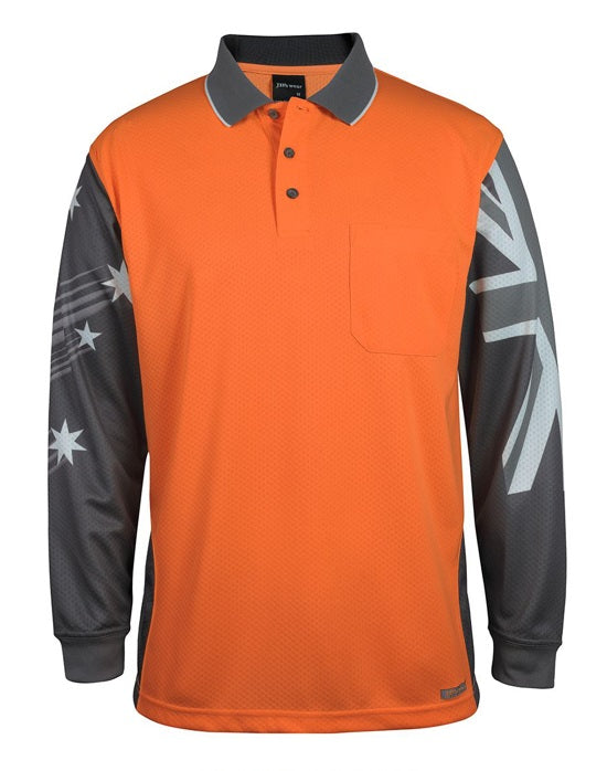 jbs long sleeve southern cross polo orange