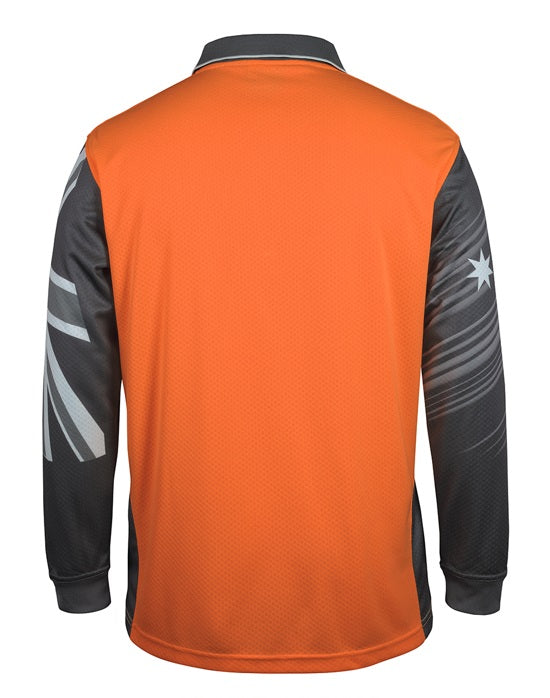 jbs long sleeve southern cross polo orange