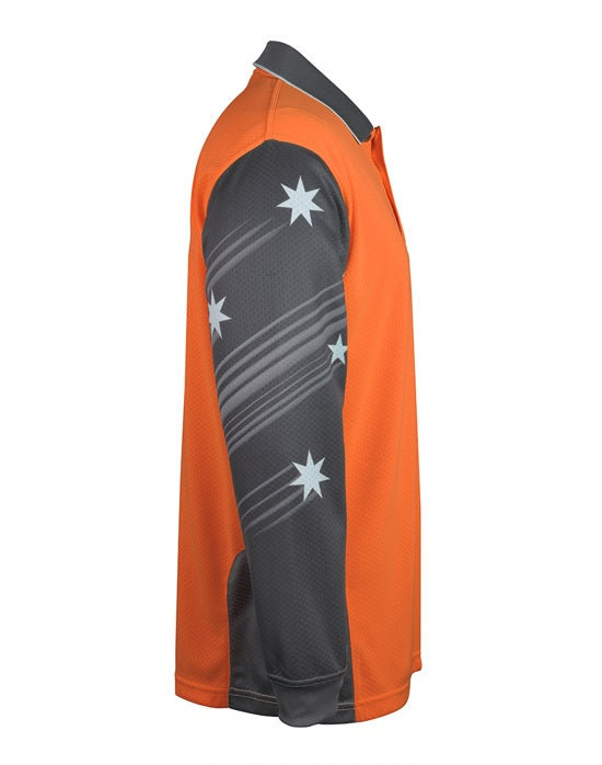 jbs long sleeve southern cross polo orange