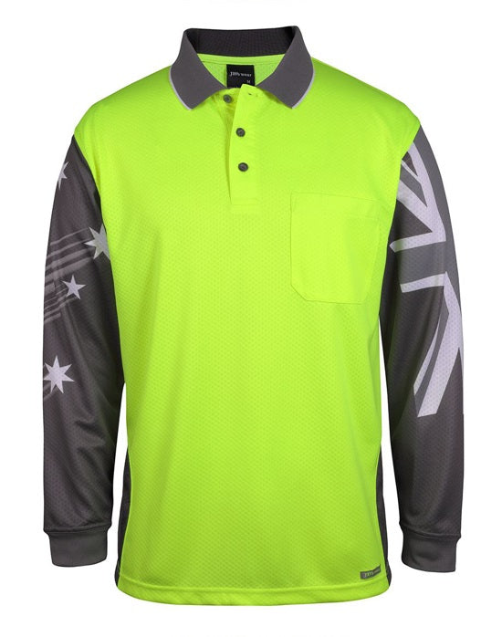 jbs long sleeve southern cross polo lime