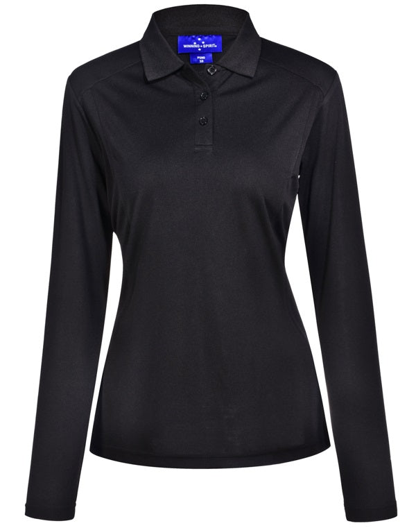 aiw ladies lucky bamboo polo black