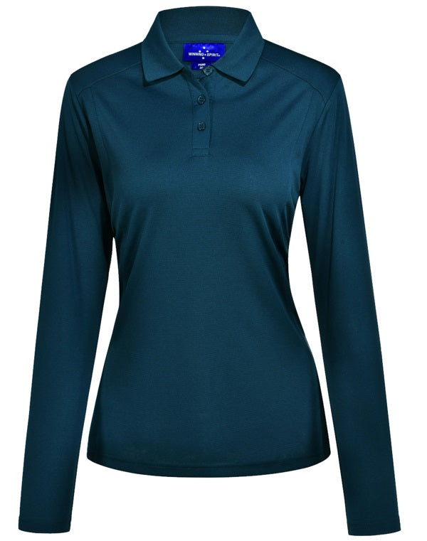 aiw ladies lucky bamboo polo ocean blue