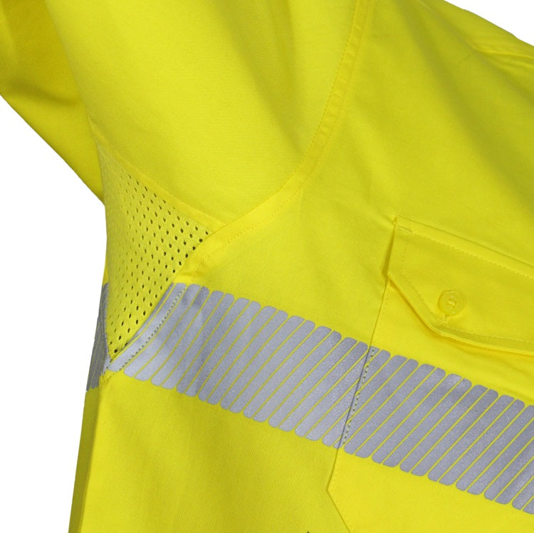 dnc long sleeve segmented tape shirt yellow