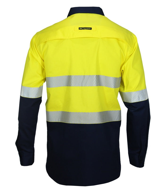 dnc long sleeve segmented tape shirt yellow