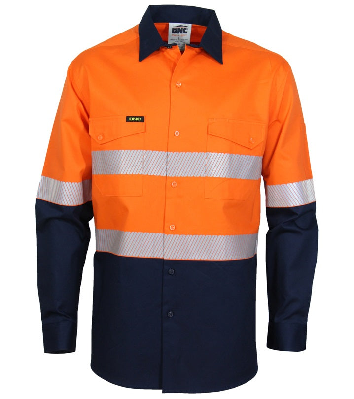 dnc long sleeve segmented tape shirt orange