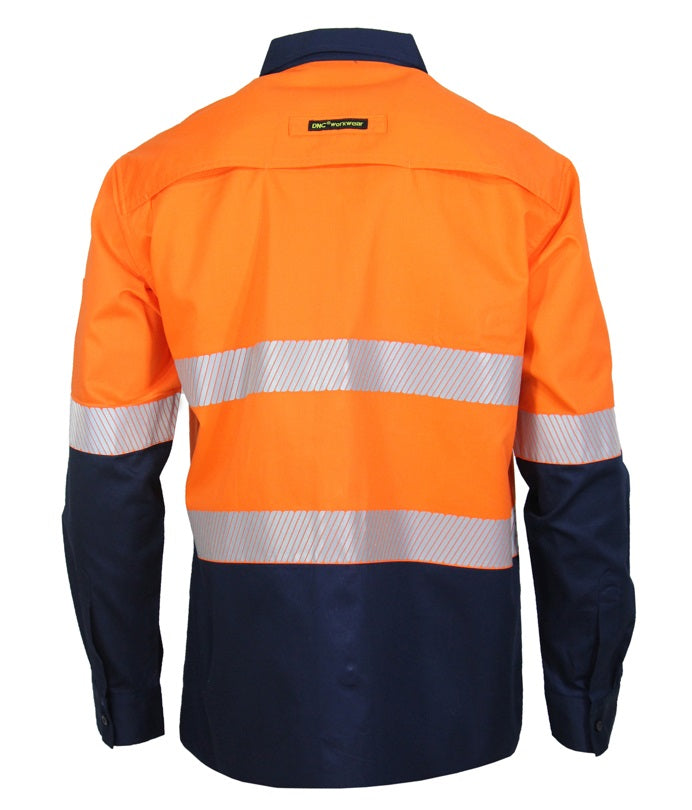 dnc long sleeve segmented tape shirt orange