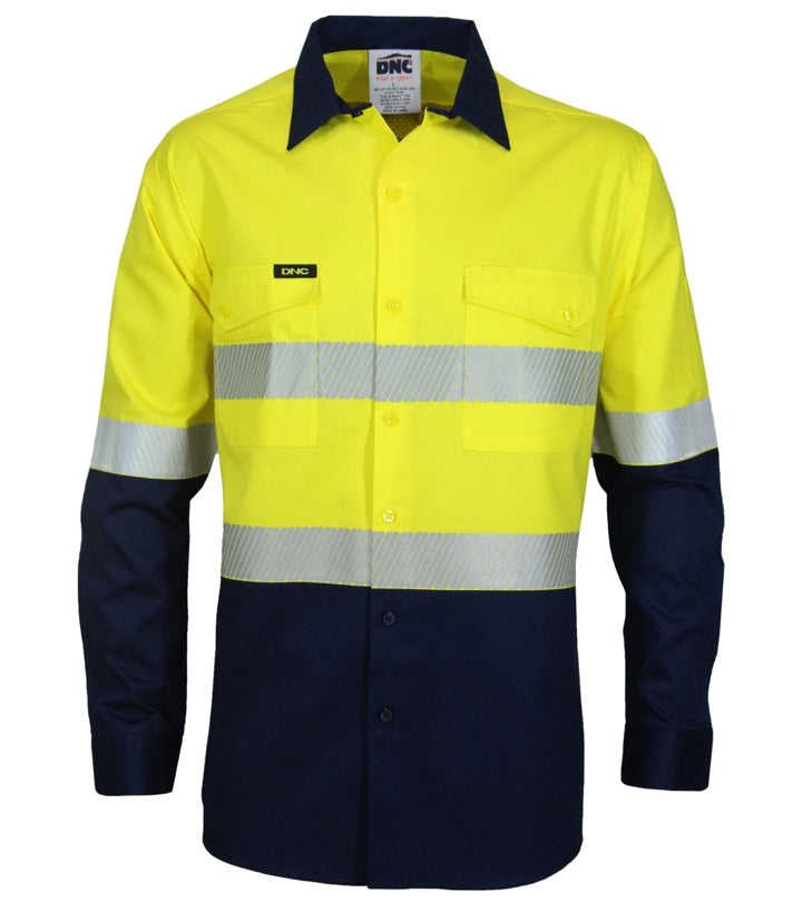 dnc long sleeve segmented tape shirt yellow