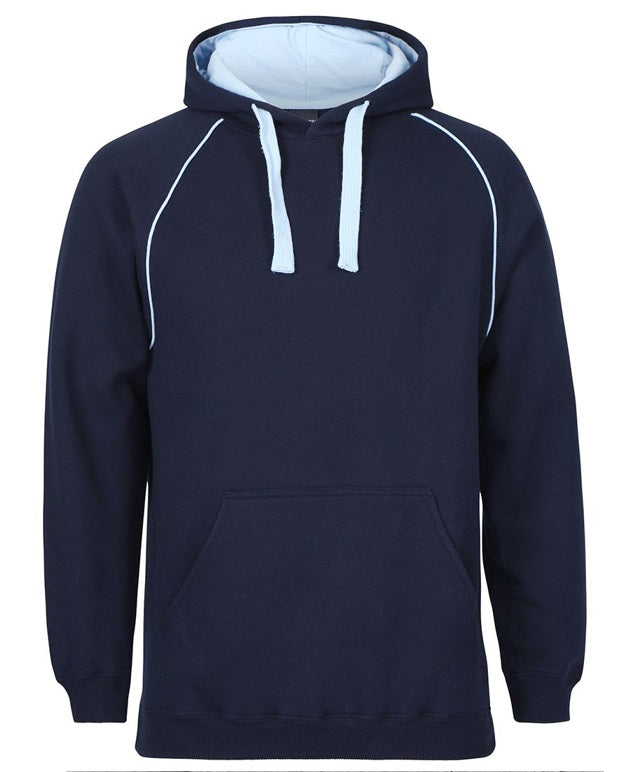 jb's contrast fleece hoodie navy sky blue