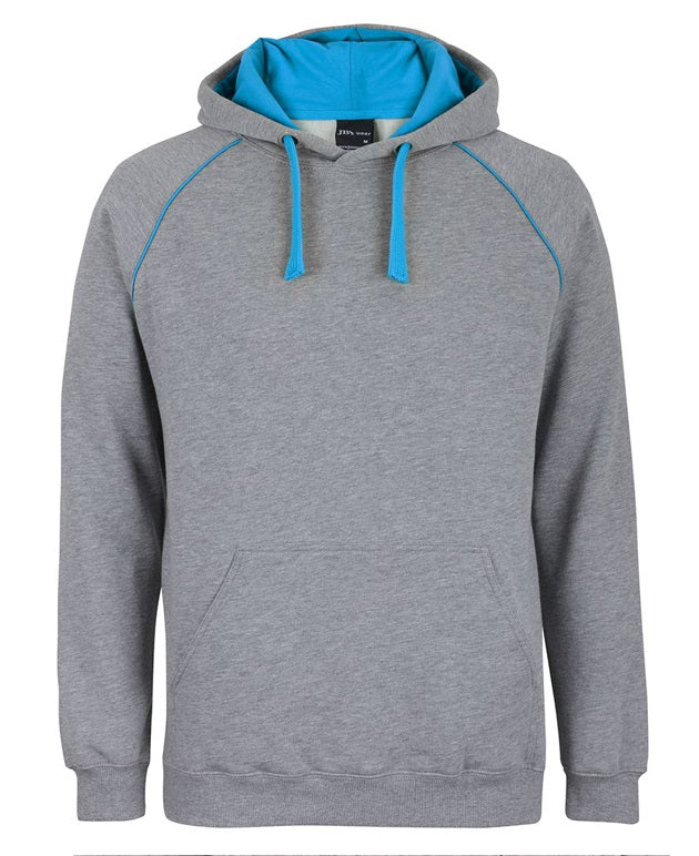 jb's contrast fleece hoodie marle aqua