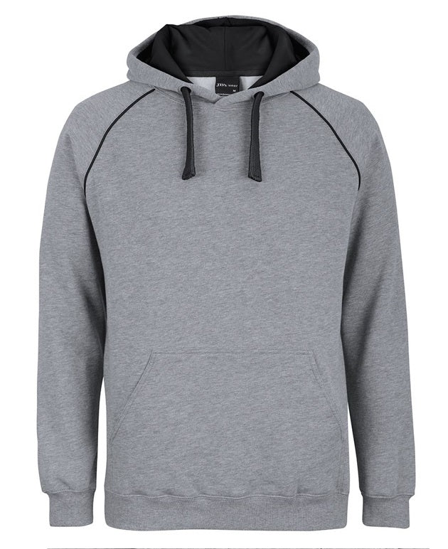 jb's contrast fleece hoodie marle black