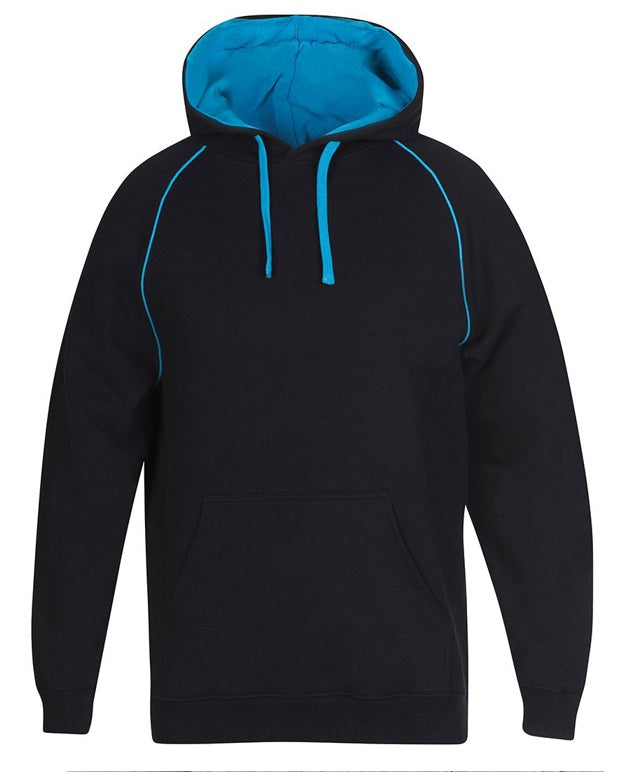 jb's contrast fleece hoodie black aqua